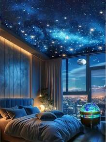 1pc Northern Lights LED Projector Night Light, USB Powered Multi Colour Northern Lights Light Projector With Remote Control, Adjustable Brightness, Bedroom Decoration LED Lights For Party, Bedroom Ambience Decoration, Perfect Gift Choice