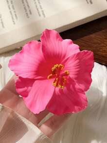 1朵芙蓉花，人造花，适用于夏威夷主题派对、夏季派对DIY装饰、草裙舞女孩礼物发饰（白色）、婚礼新娘发饰，也适合学生、学校活动、约会、感恩节、教师节、圣诞节礼物、秋冬季发饰、头饰、女士发饰。