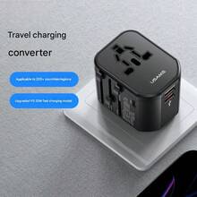 Bộ chuyển đổi du lịch đa năng Usams 20W, Bộ sạc đa năng, Bộ chuyển đổi quốc tế phù hợp với hơn 200 quốc gia, Bộ chuyển đổi nguồn, Phích cắm điện, Bộ sạc tường, Bộ chuyển đổi nguồn AC có sạc USB kép - Phích cắm loại C của EU (220-240V) - Xem 3