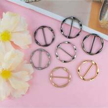 T-Shirt Tie Clips For Women Girls Twist Tee Knot Ring Silk Scarf Ring Clip Waist Clothes Corner Knotted Button Fashion Metal Circle Buckle Fashion Alloy Clothing Ring Wrap Holder Round Scarves Clasp - 預設 - 查看 1