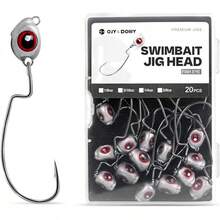 OJY &DOIIIY - Cabezales de pesca con ojo de pez, paquete de 10/20 ganchos con peso para pesca Texas Rig o Ned Rig 1/8 3/16 1/4 3/8 onzas - 1/4 oz, paquete de 20 - Ver 2