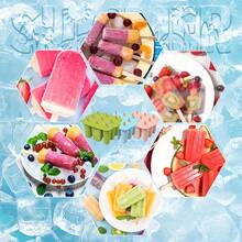Homemade Popsicle Maker - 12-Cavity Silicone Mold With Lid, 50 Sticks/Bags/Ties + Tools - Foldable, Easy To Use - Ideal For Summer Parties & Gatherings - 藍色 - 查看 6