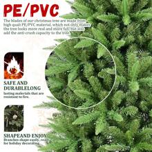 4/6/7.5/8/9 Ft PE/PVC Mixed Flocked Christmas Tree With Artificial Leaves, Equipped With An Easy-To-Install Metal Stand, Suitable For Indoor Placement And Outdoor Theme Parties, New Year Room Home Decoration, Christmas Decorations, And The Best Birthday Gift