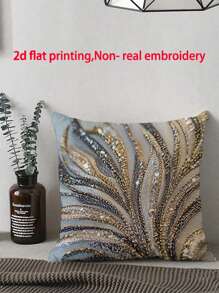 1件装现代花卉图案柔软毛绒枕套，带拉链封口 - 适用于家居、圣诞装饰、靠垫、农舍风格、房间装饰、卧室、节日、派对装饰（无刺绣，不含枕芯） - 多种尺寸