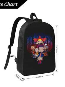 Stranger Rugs Backpack For School Travel Backpack Men Women School Computer Bookbag Cartoon Anime Manga College Student Daypack Bag - màu đen - Xem 4