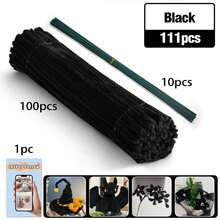 30厘米绿色花茎铁丝+视频教程，60色雪尼尔绒条，适合万圣节、返校季，30厘米彩色绒条手工材料，雪尼尔绒条，毛绒金属丝扎带，价格实惠，品质优良 - 彩色 - 查看 36