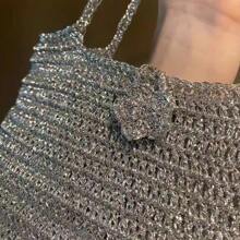 200g 1 Lote de Hilo de Crochet de Metal Brillante de Colores - Fino, Brillante, Ligero, Adecuado para Labores Manuales de Bolsos, Carteras, Cestas, Costura, Artesanía - Proveedor al por mayor, Fácil de Usar, Material Versátil