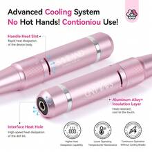 SAVILAND 40000 RPM Professional Nail Drill : Portable Diamond Nail Drill Kit Rechargeable 4000 MAh Electric Nail File For Thick Acrylic Nails With Ceramic Nail D Rill Bits Sanding Bands Nail Tech Salon - 粉色 - 查看 4