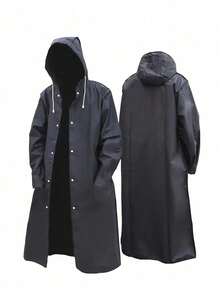 EVA长款雨衣，带可调节风帽，男女通用，纯色防水长袖连帽雨衣，防风保暖 - 轻便透气，全面覆盖，高品质外套，适合骑行、徒步、钓鱼 - 黑色雨衣，带拉链收纳袋，春夏精选，伴娘礼物，房间装饰，卧室装饰，海滩，旅行，男士，女士，度假，可爱小物，母亲节礼物，卧室装饰，花园，厨房装饰，夏季，海滩，旅行必备，房间装饰，软萌，毕业季 - 彩色 - 查看 2