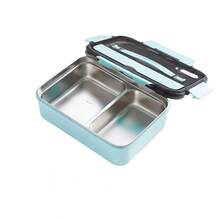 1 buah Kotak Bekal Stainless Steel, 1 buah Kotak Bekal Anti Bocor Stainless Steel 304 Tahan Lama, Kotak Bento 3 Kompartemen, Dilengkapi dengan Peralatan Makan Stainless Steel, Mudah Dibersihkan, Ideal untuk Sekolah dan Kerja - MultiWarna - View 26