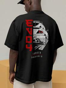 Oversized Streetwear T-Shirt JDM EVO 4 Lancer Evolution Tunada REF 7251 VEST NERD - Black - View 9