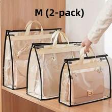 1pc Transparent Large Capacity Portable Storage Bag - High Quality Dust-Proof Hanging Bag, Saves Closet Space, Convenient For Storage And Organization, Each Bag Is Easy To Carry, Minimalist Transparent Handheld Storage Bag, Dust-Proof And Moisture-Proof Storage Bag, Multi-Functional Wardrobe Bag - Beige - View 17