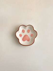 1/2/4件日式猫爪形酱汁碟，可爱Ins风格家用陶瓷小盘子，可爱卡通创意餐具，宠物食品和水碗，陶瓷餐具