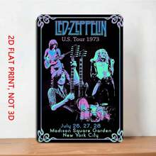 1PCS Vintage Metal Tin Sign 8x12 Inches 2D Flat  US Tour 1973  Square Garden New York City July 26 27 28 Retro Music Band Poster Perfect For Man Cave Garage Bar Decor - 銀色 - 查看 1
