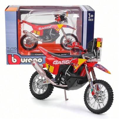 Burago Bburago 1:18 Mortor Cycle GASGAS RX450F (Rally Dakar 2023) #1 Simulation Motorcycle Model Collection Desktop Ornaments Man's Birthday Christmas Gift