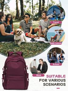 School Travel Laptop Backpack Lightweight Bag College Backpack For Cute Durable Backpack Casual Day Pack For Girls And Boys, Large Capacity Portable Backpack For Outdoor, Travel, Hiking, School. New And Old Versions Are Sent Randomly, New And Old Versions Are Shipped Randomly - Burgundy - View 8