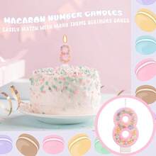 1 buc produs nou macaron bilă colorată 0-9 lumânări digitale creative, lumânări decor tort petrecere de ziua de naștere, placă decor tort desert top