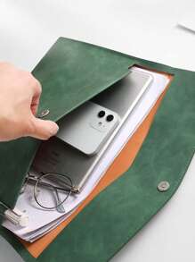 1pc A4/A5 2026 Planner PU Leather Waterproof File Folder, Document Organizer, File Envelope Set, Tablet Sleeve, With Magnetic Snap Closure, Suitable For Home, School, Office, Student Stationery (Brown, Black, Green, Gray, Blue)