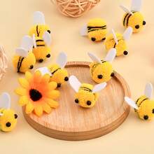 20 piezas Mini Abejas de Fieltro, Pompones de Artesanía de Animales de Poliéster para Ropa DIY, Sombreros, Scrapbooking, Joyería, Decoraciones de Fiesta - No se Requiere Energía - Multicolor - Ver 8