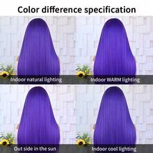 13X4 Long Straight 26 Inch Dark Purple Lace Front Wig Lace Front Synthetic Wig Pre-Plucked Hairline Halloween Wigs Heat Resistant Fiber Hair Silky Straight Wig For Women Cosplay Party Daily Use - 紫色 - 查看 8