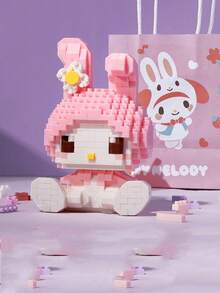 400PCS Sanrio Hello Kitty Building Blocks My Melody Cinnamoroll Pompompurin Kuromi Cartoon Character Building Blocks - Collectible, Perfect Birthday Gift - Indoor Decoration Home Decor, Cute Kawaii Cartoon Building Blocks Assembling Toy Anime Figure Building Blocks Assembled Model Gifts - Multicolor - View 7