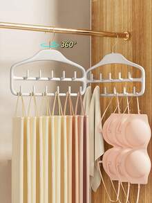 1 件防滑橡胶节省空间多功能双层皮带衣架/领带架，可 360 度旋转，用于衣柜存储，11 个大型坚固皮带钩，用于裤子/连裤袜/围巾和衣服 - 彩色 - 查看 4