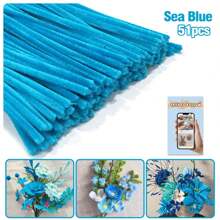 51 件/套超值装 DIY 管道清洁器散装带教程视频，适合花朵，60 种颜色加密雪尼尔茎，适合返校季节，30 厘米彩色管道清洁器工艺用品彩色雪尼尔茎，管道清洁器毛绒金属丝茎有线扭棒发带，价格实惠，质量好，漂亮，非常适合商务 Ganda Ng Kulay 质量好，颜色不一样 - 彩色 - 查看 71