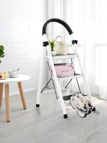 Escalera De Acero Tubular Tipo Tijera Plegable 3 Escalones - Negro - Ver 5