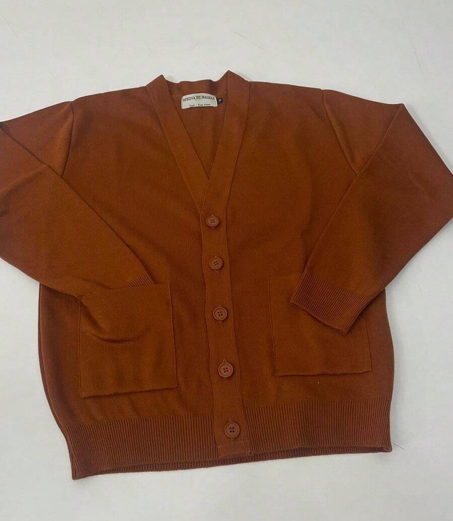 Men's Autumn/Winter Knitted Cardigan Regular Fit Button Front Pocket - Bronze - View 1