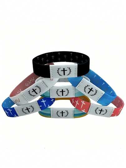 1 件圣经经文手链，NFC 启用基督教每日祈祷文本手链，男女通用，适合作为万圣节、圣诞节、新年的节日礼物