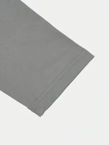 ii 女士纯色圆领短袖休闲短款上衣 - 灰色 - 查看 6