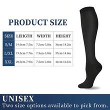 (6 Pairs) Knee-High Compression Socks  For  Women And Men For Outdoor Sports, Nursing Work, Running, Travel, Rugby, Soccer, Basketball, And Other Travel Sports High-Compression Sockings. - Multicolor - View 5