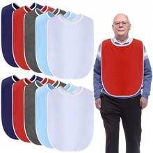 5-Color Adjustable Adult Bibs, Waterproof Cloth Eating Aprons For Elderly, Disabled, Nursing Home Use