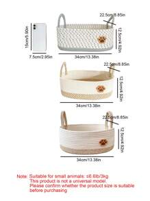 1pc Handmade Woven Pet Toy, Snacks, Accessories, Dirty Clothes Storage, Suitable For Home Desktop Clutter, Cosmetic Storage