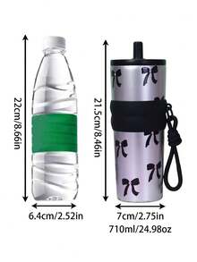 1pc 710ml/24.98oz Bow Insulated Cup,Cherry Insulated Cup,Portable Drawstring Water Cup,Large Capacity Insulated Cup,Insulated Cup With Straw,Reusable Cup,Accompanying Coffee Cup,Stainless Steel With Cover Lid