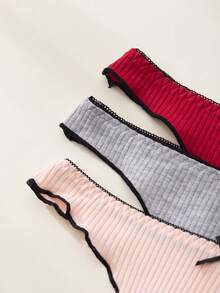 22 件女士棉质丁字裤，纯色，性感内裤，蝴蝶结细节，舒适，无缝，透气针织面料，多种颜色，浪漫，喜庆，性感内衣，黑色内裤，红色内衣可一次性使用