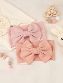 3pcs Baby Girl Striped Bow Headbands, Soft Elastic Hair Bands, Suitable For Daily Wear, Valentine's Day Gift, Valentine's Day Special - Multicolor - View 4