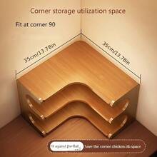 1pc Multi-Tier Bamboo Corner Desk Shelf - Natural Wood Rectangular Corner Organizer For Plants, Books & Stationery - Space-Saving Desktop Storage With Easy-Clean Design, Desk For Bedroom, Bookshelf Organizer, Clean Aesthetic, Durable Construction - 彩色 - 查看 4