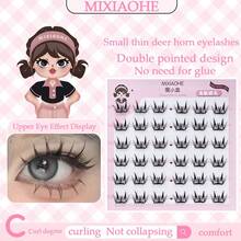 36 件纤细鹿睫毛，自粘假睫毛，无需胶水，C 卷曲，自然外观，佩戴舒适，分段式，自粘条，可延长睫毛，可重复使用，适合初学者，日常使用，学生，生日礼物，情人节礼物睫毛簇，睫毛簇，单根睫毛，睫毛，假睫毛 - C - 查看 2