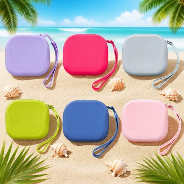 新款方形迷你硅胶化妆包零钱包，多功能小袋，适用于户外、钥匙、耳机收纳、卡包、房间装饰、化妆包、旅行、旅行必备、收纳、整理、旅行必备、化妆品收纳包、化妆包、洗漱包、桌面收纳包、化妆包、化妆袋 ...旅行必备收纳袋