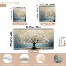 1/2 件/套大型 2D 纹理抽象树油画，帆布无框，现代风景墙艺术，适用于客厅、卧室装饰、海报、墙壁艺术、房间装饰用品、装饰墙艺术、装饰画。 - 彩色 - 查看 8