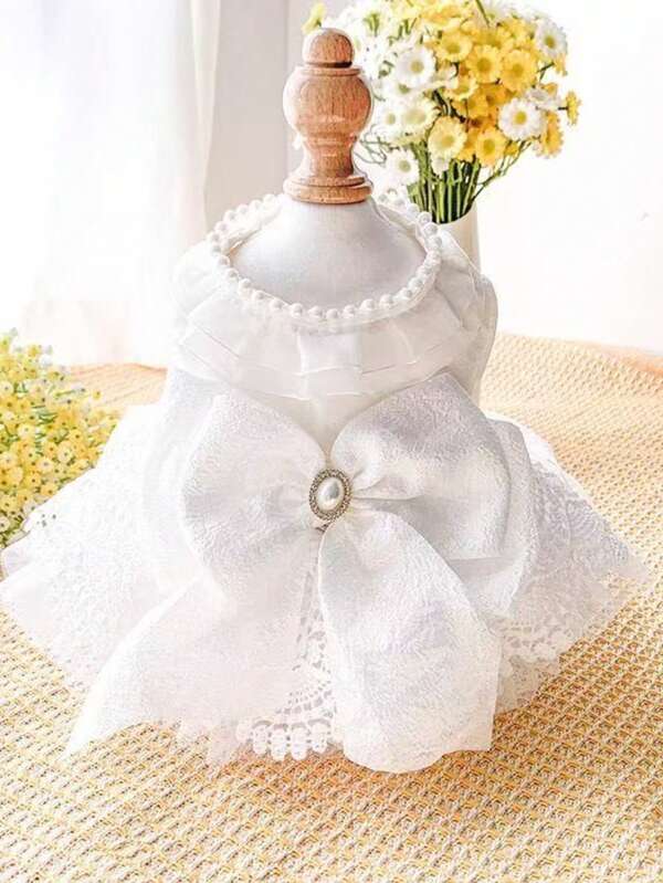 1pc Pet Dress, Suitable For Cats And Small Dogs, Cute Princess Tulle Dress, Breathable And Comfortable Wedding Dress - Queen Wedding Dress