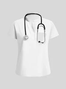 Women's Surgical Gown Navy Blue Suit, Breathable High Quality Fabric, Sports Nursing Work Clothes, With Pockets, Multi-Pocket Design, Trouser Hem Slits, Wholesale Fashion Surgical Gown Suit Dental Hospital Uniform Suit Solid Color Surgical Gown Suit Women's Jogging Pants Suit Laboratory Hospital Pet Care