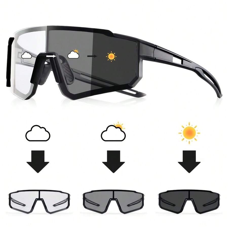 1pc Unisex Photochromic Glasses Day Night Dual-Use Fashion Style Stylish Eyewear For Fishing Outdoor Travel Daily Wear Mother's Day 2026 Best Mom Unique Gift For Mom Sentimental Gift For Mom Thank You Mom Gift Mom Gift Gift For Mom Mum Gift Mommy Gift Gift For Grandma Mothers Day Accessories Mothers Day Surprise Gift - 黑色 - 查看 1