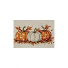 4-Piece Set Of Autumn Thanksgiving Themed Placemats With Pumpkin And Maple Leaf Print Designs, Measuring 30X45 Centimeters, Is Perfect For Theme Decoration In Thanksgiving Restaurants, Dining Tables, Indoor And Outdoor Gatherings, And Rural Kitchens. It Is The Best Choice For Thanksgiving Gifts.
