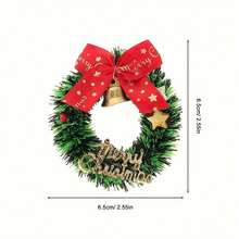 20Pcs Mini Christmas Wreaths With Red Bows And Golden Bells - Plastic Festive Artificial Craft Tree Ornaments(20/10/1pc)