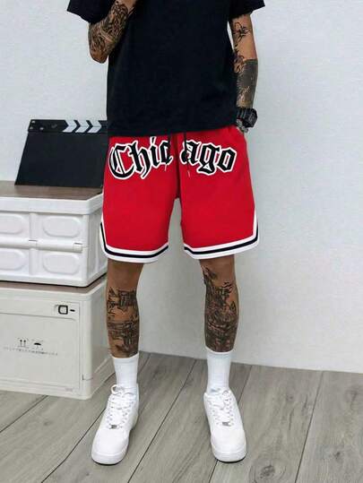 夏季新款男士运动短裤，休闲健身短裤，针织面料，男友风印花，男士健身服，抽绳腰带，篮球短裤，弹力轻便运动裤，适合篮球、棒球、健身、跑步、训练、运动、户外活动