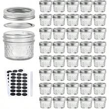 4oz Glass Jars With Lids Silver Mason Jars Ideal For Honey Jam Wedding Favor DIY Magnetic Mini  Jars For Kitchen Set Of 40 - Ngoại hình kim cương - Nắp hai mảnh - Xem 1