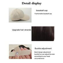 女士棒球帽假发，18 英寸和 26 英寸长直发，合成假发耐热纤维，适合休闲服装和头饰 | 时尚假发帽 | 可调节帽檐帽