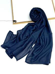 1件加大码柔软透气纯色包边头巾，莫代尔面料，适合搭配连衣裙